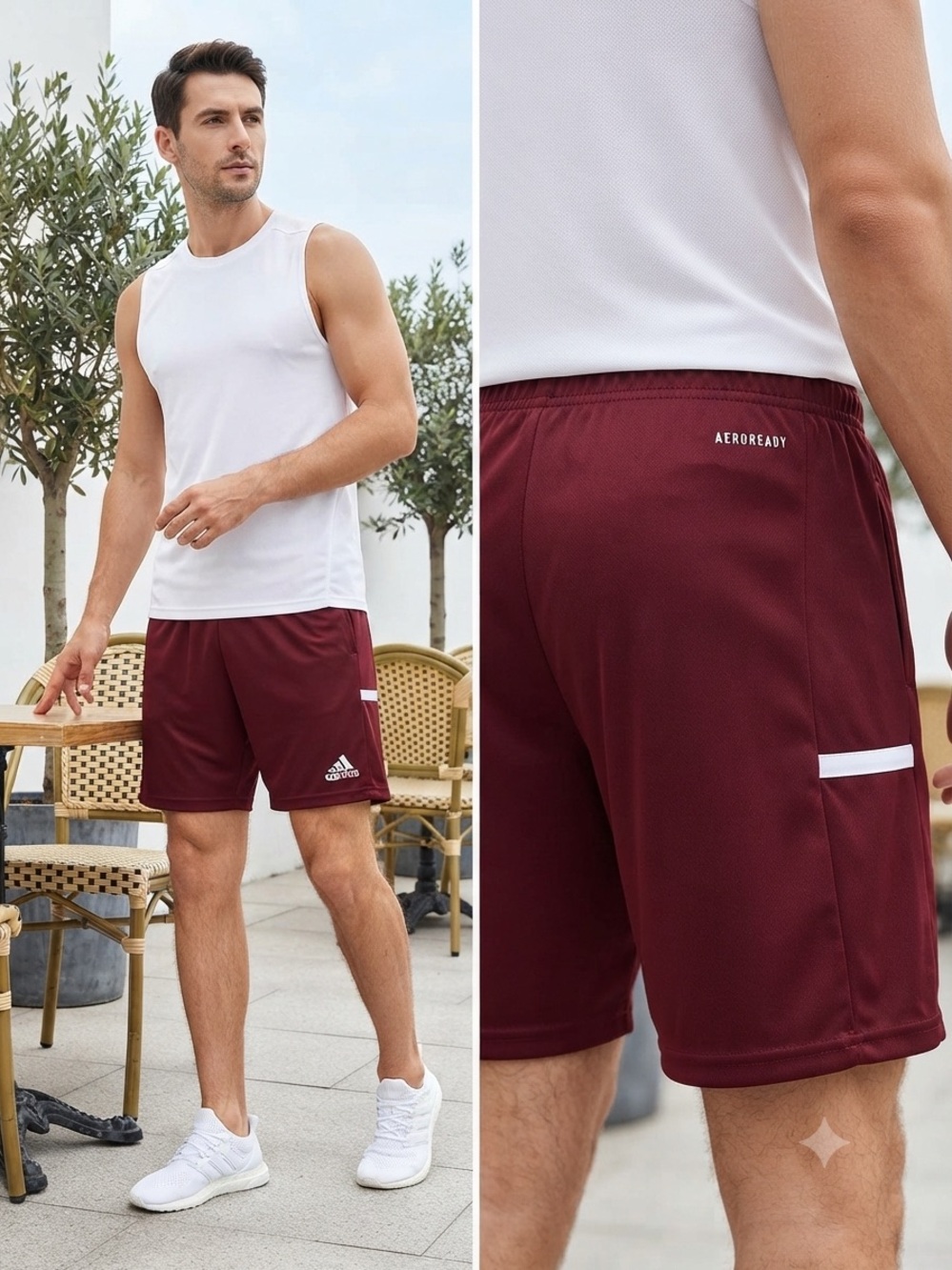 Adidas Men's Maroon Shorts